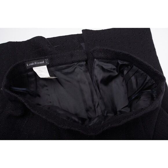 Louis Feraud Women Pencil Skirt Suit Blazer US 8 UK 12 Black Textured Wool Blend - Picture 10 of 16